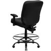Flash Furniture Leather Drafting Chair, 24" to 29", Adjustable Arms, Black LeatherSoft WL-735SYG-BK-LEA-AD-GG