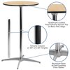 Flash Furniture Pub Table w/2 Columns, Rnd, Brchwd Top, 36", 36" W, 36" L, 42" H, Wood Top, Wood Grain XA-36-COTA-GG