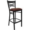 Flash Furniture Restaurant Stool, X Back, Burgundy Seat XU-6F8BXBK-BAR-BURV-GG