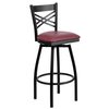 Flash Furniture Swivel Batstool, X Back, Burgundy Seat XU-6F8B-XSWVL-BURV-GG