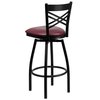 Flash Furniture Swivel Batstool, X Back, Burgundy Seat XU-6F8B-XSWVL-BURV-GG