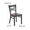 Flash Furniture Restaurant Chair, 17"L32-1/4"H, HerculesSeries XU-6FOBXBK-WALW-GG