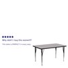 Flash Furniture Rectangle Activity Table, 30 X 72 X 30.125, Chrome, Laminate, Particleboard, Steel Top, Grey XU-A3072-REC-GY-T-A-GG