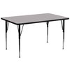Flash Furniture Rectangle Activity Table, 30 X 72 X 30.125, Chrome, Laminate, Particleboard, Steel Top, Grey XU-A3072-REC-GY-T-A-GG