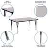 Flash Furniture Rectangle Activity Table, 30 W X 72 L X 25.125 H, Chrome, Laminate, Particleboard, Steel, Grey XU-A3072-REC-GY-T-P-GG