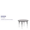 Flash Furniture Round Activity Table, 48 X 48 X 30.125, Chrome, Laminate, Particleboard, Steel Top, Grey XU-A48-RND-GY-T-A-GG