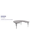 Flash Furniture Horseshoe Activity Table, 60" X 66" X 25.125", Laminate Top, Grey XU-A6066-HRSE-GY-T-P-GG