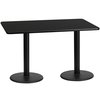Flash Furniture Rectangle Laminate Table Top, 30" W, 60" L, 31.125" H, Laminate Top, Wood Grain XU-BLKTB-3060-TR18-GG