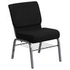 Flash Furniture Fabric Church Chair, Black XU-CH0221-BK-SV-BAS-GG