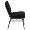 Flash Furniture Fabric Church Chair, Black XU-CH0221-BK-SV-BAS-GG