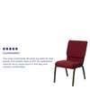 Flash Furniture Fabric Church Chair, Gold Frame, Burgundy XU-CH-60096-BY-GG