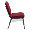 Flash Furniture Fabric Church Chair w/Book Rack, Burgundy XU-CH-60096-BY-SILV-BAS-GG