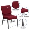 Flash Furniture Fabric Church Chair w/Book Rack, Burgundy XU-CH-60096-BY-SILV-BAS-GG