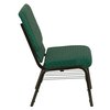 Flash Furniture Fabric Church Chair w/Book Rack, Green XU-CH-60096-GN-BAS-GG