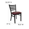 Flash Furniture Restaurant Chair, 17"L32-1/4"H, HerculesSeries XU-DG694BLAD-BURV-GG