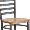 Flash Furniture Barstool, Ladder Back, Clr w/Natural Seat XU-DG697BLAD-CLR-BAR-NATW-GG