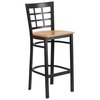 Flash Furniture Restaurant Stool, Window Bck, Natural Sea XU-DG6R7BWIN-BAR-NATW-GG