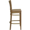 Flash Furniture Barstool, Natural Wood, Vertical Slat Bac XU-DGW0008BARVRT-NAT-GG
