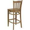 Flash Furniture Barstool, Natural Wood, Vertical Slat Bac XU-DGW0008BARVRT-NAT-GG