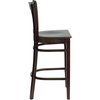 Flash Furniture Wood Barstool, Walnut, Vertical Slat Back XU-DGW0008BARVRT-WAL-GG