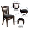 Flash Furniture Restaurant Chair, 20-3/4"L34-1/2"H, HerculesSeries XU-DGW0008VRT-WAL-BLKV-GG