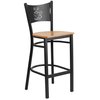 Flash Furniture Restaurant Stool, Blk Coffee, Nat Seat XU-DG-60114-COF-BAR-NATW-GG