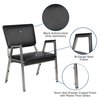 Flash Furniture Contemporary Chair, Vinyl, 18" Height, Fixed Arms, Black Vinyl XU-DG-60443-670-2-BV-GG