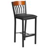 Flash Furniture Vertical Stool, Black/Cherry, Black Seat XU-DG-60618B-CHY-BLKV-GG