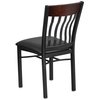 Flash Furniture Restaurant Chair, 24-1/2" L 35-3/4" H, Eclipse Series XU-DG-60618-WAL-BLKV-GG