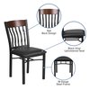 Flash Furniture Restaurant Chair, 24-1/2" L 35-3/4" H, Eclipse Series XU-DG-60618-WAL-BLKV-GG