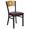 Flash Furniture Restaurant Chair, 21-1/2"L32-3/4"H, VinylSeat, HerculesSeries XU-DG-6F2B-CIR-BURV-GG