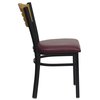 Flash Furniture Restaurant Chair, 21-1/2"L32-3/4"H, VinylSeat, HerculesSeries XU-DG-6G7B-SLAT-BURV-GG