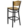 Flash Furniture Slat Stool, Blk/Natural, Natural Wood Sea XU-DG-6H3B-SLAT-BAR-NATW-GG