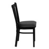 Flash Furniture BlackRestaurant Chair, 20-1/4"L34-1/4"H, VinylSeat, HerculesSeries XU-DG-6Q2B-VRT-BLKV-GG