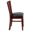 Flash Furniture Restaurant Chair, 20-1/2"L33-1/2"H, VinylSeat, LaceySeries XU-DG-W0094B-MAH-BLKV-GG