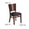 Flash Furniture Restaurant Chair, 20-1/2"L33-1/2"H, LaceySeries XU-DG-W0094B-WAL-BLKV-GG