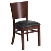 Flash Furniture Restaurant Chair, 20-1/2"L33-1/2"H, LaceySeries XU-DG-W0094B-WAL-BLKV-GG