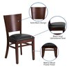 Flash Furniture Restaurant Chair, 20-1/2"L33-1/2"H, LaceySeries XU-DG-W0094B-WAL-BLKV-GG