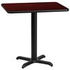 Flash Furniture Rectangle Laminate Table, 24" W, 30" L, 31.125" H, Laminate Top, Wood Grain XU-MAHTB-2430-T2222-GG