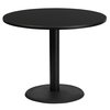 Flash Furniture Round Laminate Table Top, 36" W, 36" L, 31.125" H, Laminate Top, Wood Grain XU-RD-36-BLKTB-TR24-GG