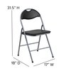 Flash Furniture Folding Chair, Black Vinyl, 31.5" H YB-YJ806H-GG