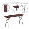 Flash Furniture Rectangle Training Table, 18" X 60" X 30", Laminate Top, Wood Grain YT-1860-MEL-WAL-GG