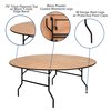 Flash Furniture Round Folding Table, 72" W, 72" L, 30" H, Wood Top, Wood Grain YT-WRFT72-TBL-GG