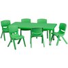 Flash Furniture Rectangle Activity Table, 24 W X 48 L X 23.75 H, Plastic, Steel, Green YU-YCX-0013-2-RECT-TBL-GREEN-E-GG