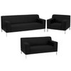 Flash Furniture Living Room Set, 31" x 29-1/4", Upholstery Color: Black ZB-DEFINITY-8009-SET-BK-GG