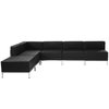 Flash Furniture 6 pcs. Living Room Set, 28-1/2", 84-1/2" x 27-1/2", Upholstery Color: Black ZB-IMAG-SECT-SET10-GG