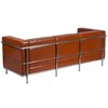 Flash Furniture Cognac Leather Sofa, 28-1/2" x 27-1/2" ZB-REGAL-810-3-SOFA-COG-GG