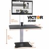 Victor Technology Electric Single Monitor Standing Desk, 23 in D, 28 in W, Yes H, Black, Aluminum DC400