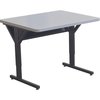 Mooreco Brawny Training and Conference Tables, 30" D X 60" W X 25-1/2" to 33-1/2" H, Gray 89848
