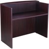 Boss Reception Desk, 71W X 30/36D X 42H, Mahogany N169-M